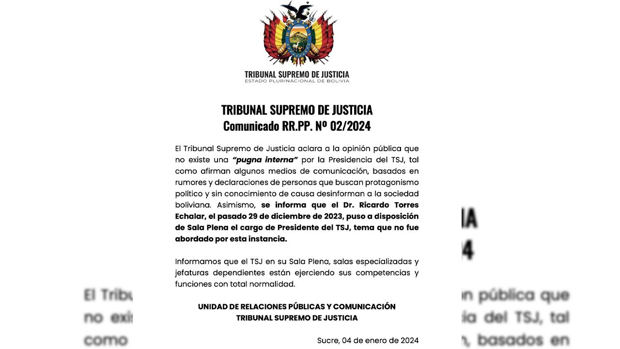 Tribunal Supremo de Justicia: Aclaración sobre la supuesta "Pugna interna" por la presidencia
