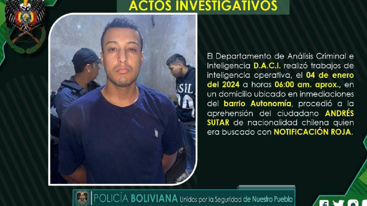 Entregado a las autoridades Chilenas: detenido por asesinato en Bolivia