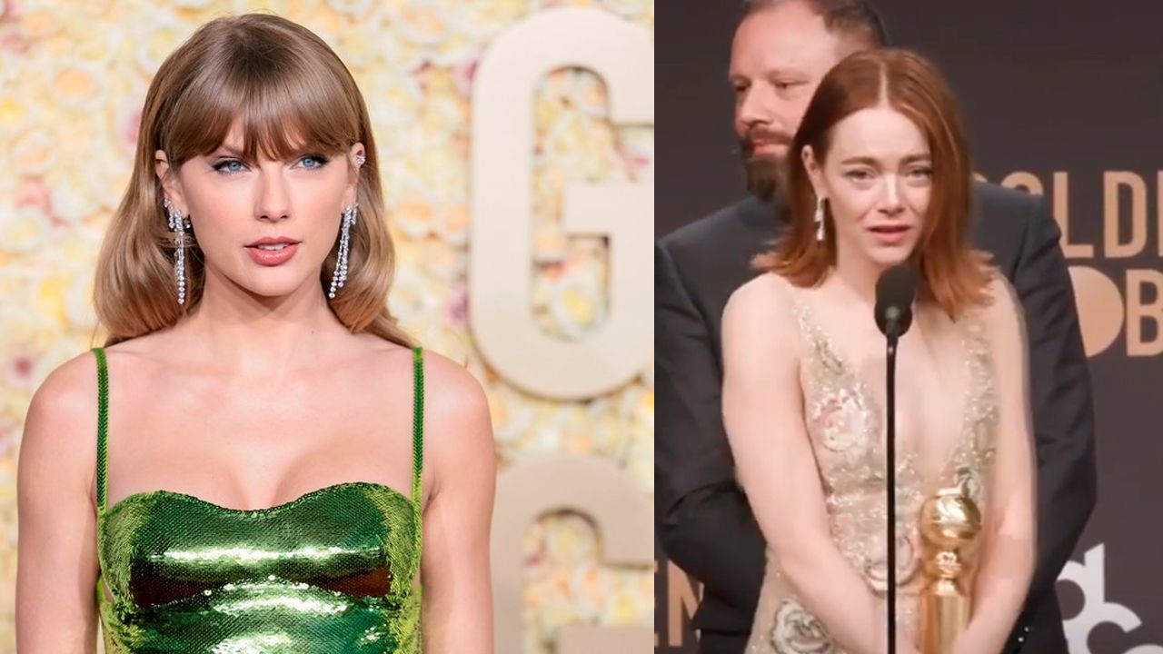 Emma Stone lanza "Broma Pesada" a Taylor Swift en los Globos de Oro