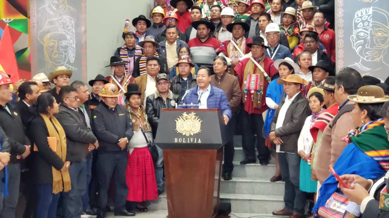  Presidente Luis Arce: Defensa de la democracia y reclamo de las organizaciones sociales para el congreso del MAS IPSP