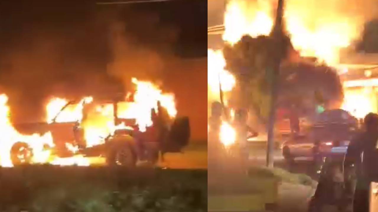  Incendio y explosión de vehículo en el Parque Industrial: Sin heridos