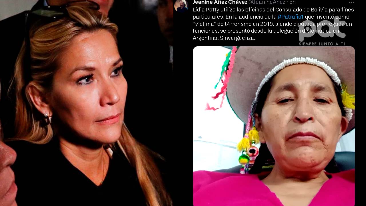  Áñez califica de "Sinvergüenza" a Lidia Patty por participar en audiencia virtual desde el consulado