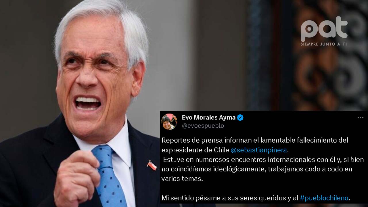 Evo Morales expresa condolencias por la muerte de Sebastián Piñera