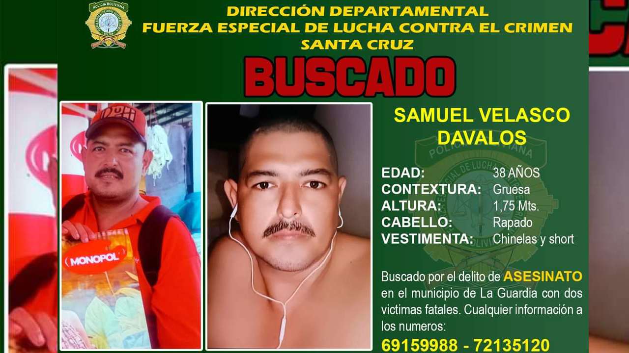Samuel Velasco Dávalos es buscado por doble asesinato en la Guardia 