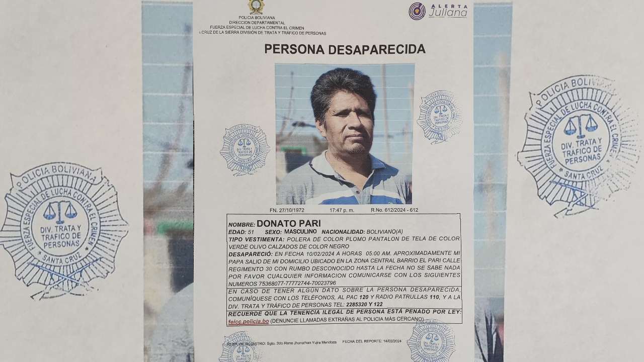 Persona desaparecida: Donato Parí, de 51 años