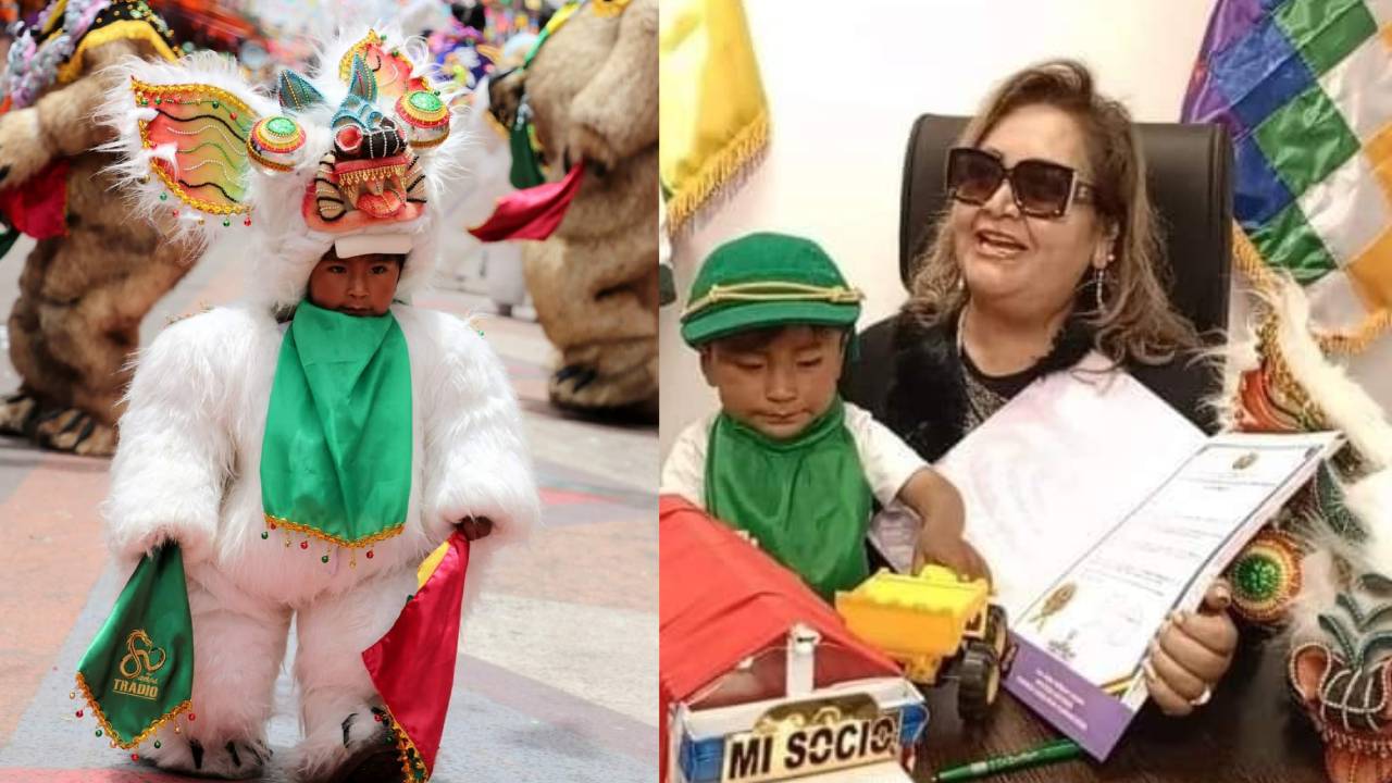 El "Osito Enojón" recibe un reconocimiento tras su participación en el Carnaval de Oruro