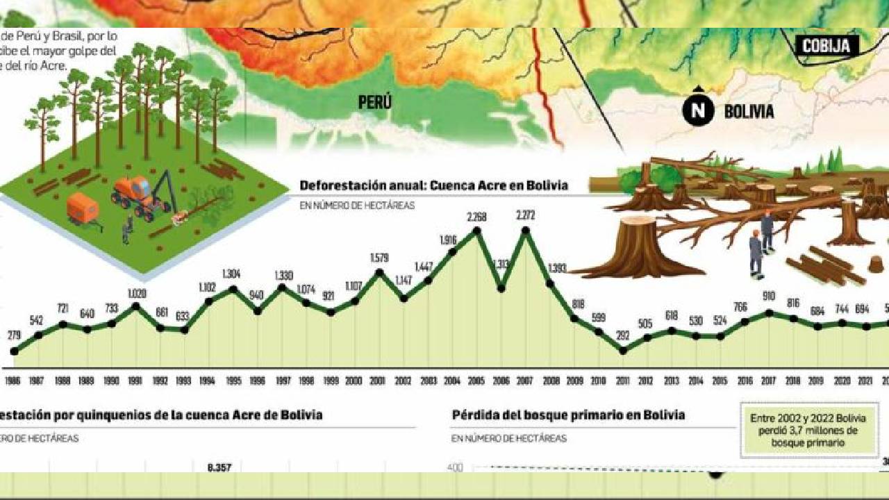 El Acre pierde el 26% de su bosque de protección y Cobija sufre las consecuencias