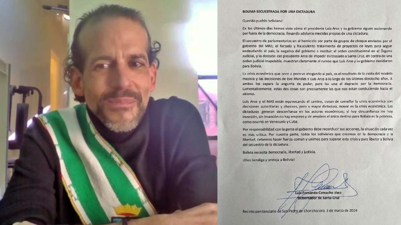Luis Fernando Camacho: "Bolivia está secuestrada por una dictadura"