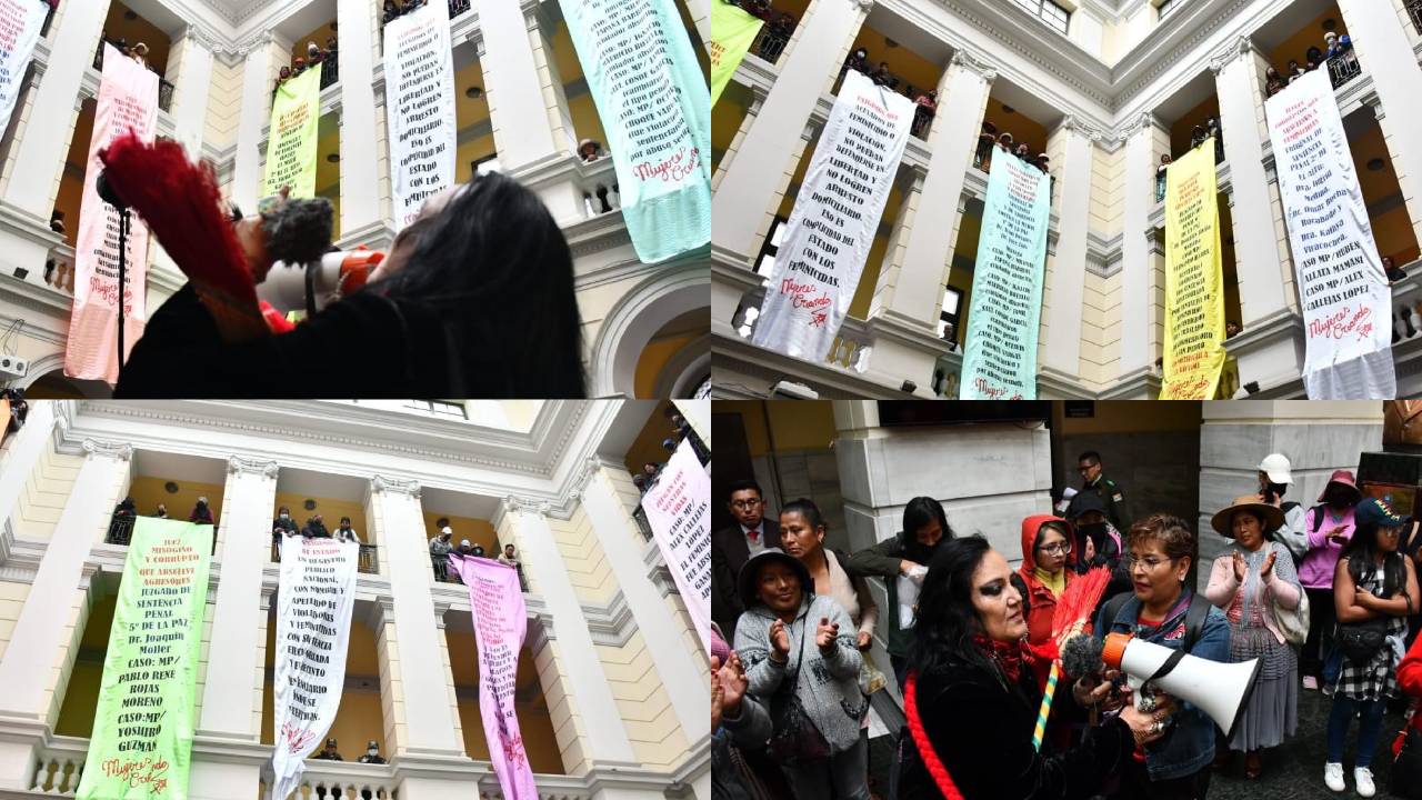 Mujeres Creando: Protesta en el Tribunal por Justicia en Casos de Feminicidio y Violación